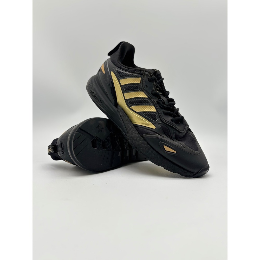 Adidas ZX 2K Boost 2.0 Black Gold Metallic Mens Running Shoes GZ7743 Size 8.5